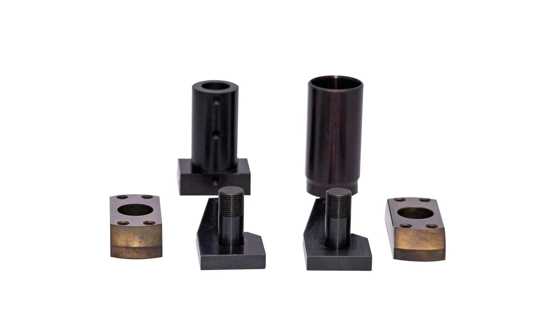 Precision machined or tooling component on clean background